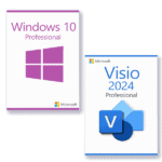 Microsoft Windows 10 Professional + Microsoft Visio 2024 Professional Licentie voor 3 pc’s