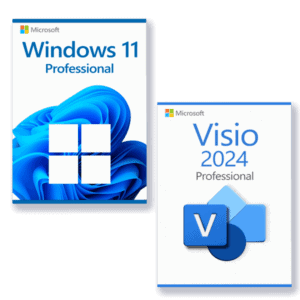 Microsoft Windows 11 Professional + Microsoft Visio 2024 Professional licencia para 3 dispositivos
