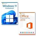 Microsoft Windows 11 Professional + Microsoft Office 2019 Professional Plus Lizenz für 3 PC
